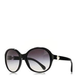 CHANEL CC Pearl Acetate Frame Sunglasses 5211-H Black